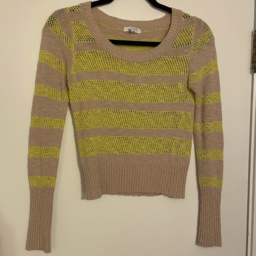 Beige and Chartreuse Sweater